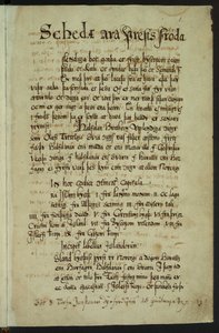 Copy of Íslendingabók by Jón Erlendsson, stored at Árni Magnússon Institute (page 5/25)